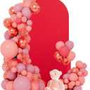 Wedding Arch Cover, Adjustable Polyster Stand Arch Backdrop Cover with Buckles for Wedding Arch Birthday Party Photography Decoration (Red, 6FT)