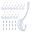 Wall Hooks for Hanging, 15-Pack Heavy Duty Metal Coat Hooks, for Living Room, Bathroom, Kitchen, Bedroom for Towel, Hat, Key, Closet, Bag (Silver)