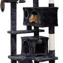 Yaheetech 54in Cat Tree Tower Condo, Cat Tree for Indoor Cats w/Scratching Post for Kittens Pet House Play (Black)