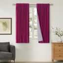 100% Full Blackout Hot Pink Velvet Curtains 63 inch Long for Living Room,Set of 2 Liner Rod Pocket Back Tab Thermal Window Curtains Room Darkening Heavy Decorative Curtains Drapes for Bedroom