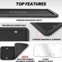 2 Pcs Silicone License Plate Frames with 2 Clear Polycarbonate Covers, Rust-Proof, Weather Resistant, Easy Installation, Premium License Plate Protector, Covers & Frames with 2 Drainage Holes