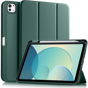 Akkerds for iPad Pro 11 Inch Case (M5/M4) 2025/2024 6th/5th Generation with Pencil Holder, for iPad Pro Case 11 Inch with Trifold Stand Protective Cover/Soft TPU Back, Auto Wake/Sleep, Pine Green