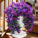 HyeFlora Bougainvillea Artificial Hanging Flowers Plants for Outdoors Decoration, 2pcs Fake Flowers Silk Bougainvillea Vines Realistic UV Resistant Faux Flowers for Outdoor Planters Porch Patio, Mix