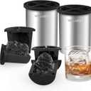 Clear Ice Cube Maker, 2 Pack Stainless Steel Clear Ice Maker for Old Fashioned Whiskey lover, Bourbon, Cocktail Gifts for Men on Birthday or Holiday, 2" Easy-Release Ice Ball Maker Mold (Fun Shapes-2''-2 Pcs)