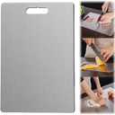 Yamato Cutting Board for Kitchen, Double Sided Stainless Nonstick Chopping Board for Kitchen Home Cooking Outdoor Camping, Suitable for Various Cooking Tasks (15.3 x 11 in,SUS304)