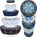 5 Pieces Bowl Covers Reusable, 5 Size Elastic Cloth Bowl Covers for Bread Proofing Stretch Food Covers Washable for Food Fruits Leftover (Lozenge Floral)