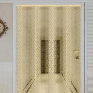 Bamboo Bead Curtain Line Curtain Cut Off Screen Solid Wood Hanging Rail Drive Away Mosquitoes Living Room Bedroom Entrance Decorative Curtains Lsxiao (Size : 70x180cm 40 Strands) 27.6"W x 70.9"L (Pack of 1)