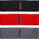 Lift Tech Fitness Fabric Resistance Bands for Working Out, Set of 3 - Loop Bands for Exercise and Fitness - Workout Bands for Women and Men - Fabric Resistance Band Set of 3 - Black, Gray and Red