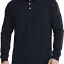 Men's Long Sleeve Polo Shirts for Men, Casual & Work Golf Polo Shirts with Split Hem,Stylish Collared Shirt (XL)