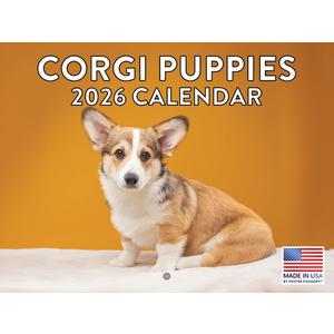 Corgi Puppy Calendar 2026 Wall Monthly Corgis Gifts For Corgi Lovers Women Men Mom Dad | American Made In The USA