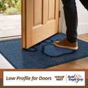 Dog Door Mat for Dirty Paws, Paw Print Indoor Entrance Rugs,24x36,Blue | Absorbent Washable Nonslip Welcome Dirt Trapper,Low Profile Floor Mats for Front Back Door and Entryways