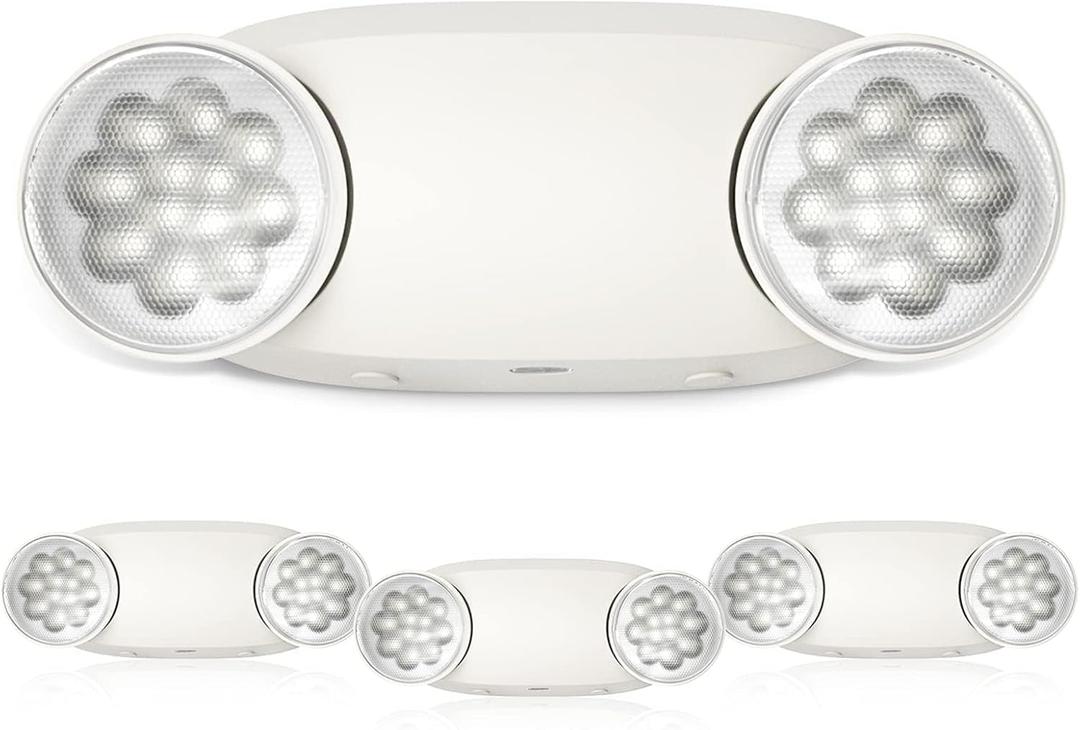 FREELICHT 4 Pack Emergency Lights for Business, with Battery Backup,Hard Wired, UL 924 Certified,AC 120/277V,Two Head Adjustable LED Emergency Lighting