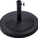 C-Hopetree 31 lb Round Heavy Duty Base Stand for Outdoor Patio Market Table Umbrella, Black
