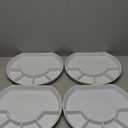 Cinf Divided Compartment Ceramic Plate Set of 4 Sauce Dishes Plates Serving Saucers Bowl More Food Space Quadrant Shaped Dinner Salad Pigment Tray Snack