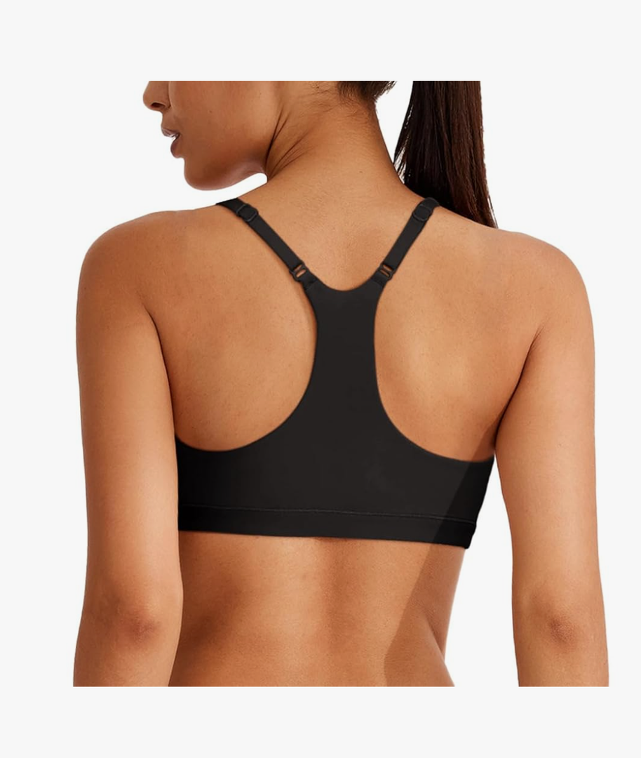 REORIA Women's Racerback Wireless No Padded Comfortable Sleep Bralettes Bras for Women, M Black