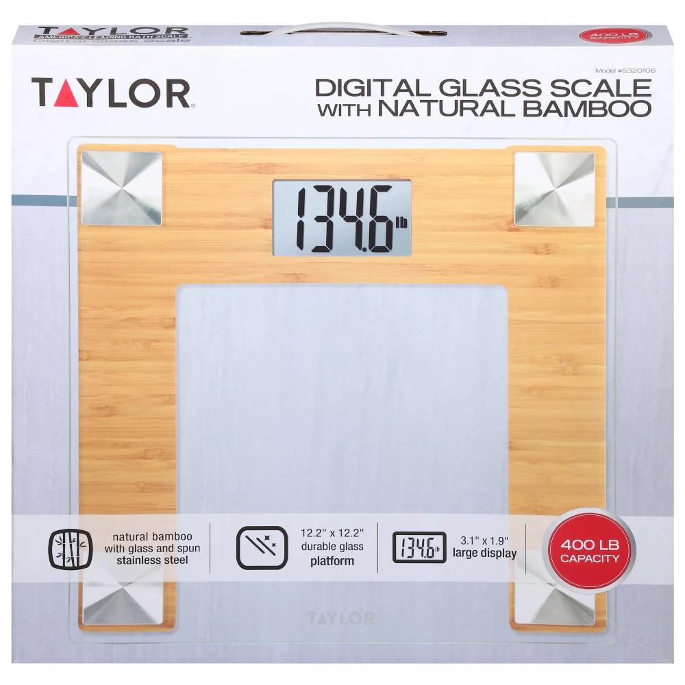 Taylor Digital Glass Scale With Natural Bamboo