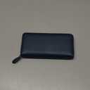 Wallets for Women RFID Blocking Real Leather Extra Long Large Capacity Zipper Clutch Wallet with 18 Card Slots,Navy Blue