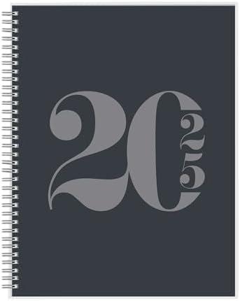 Rileys 2025 Weekly Planner - Typographic Annual & Monthly Agenda Planner, Flexible Cover, Notes Pages, Twin-Wire Binding (8.5 x 11 inch, Black) 4 PCS