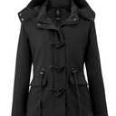 wantdo Women's Winter Thicken Jacket Cotton Coat with Removable Hood, Navy Blue, Size L