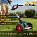 3-in-1 Cordless Weed Wacker Electric Weed Eaters, Lightweight Stringless Grass Trimmer Edger Brush Cutter with 2 Batteries, 32 Blades & Wheels for Yard Garden Lawn, 35 inches