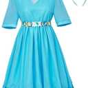 MyheroCos Women's Tracy Turnbald Cosplay Costume Blue Dress Hairspray Costume Halloween Musical Stage Performance Dress, 2XL