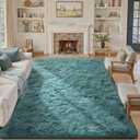 5x7 Rug for Living Room Teal Shag Area Rugs, Modern Plush Non-Slip Soft Carpets for Bedroom Kids Nursery Dorm Daycare Floor