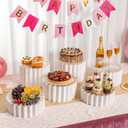 PUERSI 6 Pack Buffet Risers, Foldable Food Display Risers for Party, Display Stands for Food, Cake Cupcake Stands, Riser Display Stand for Desserts, Food, Jewelry - White