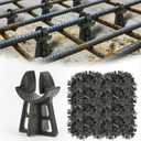 Strasee 500Pcs 1-3/16" Snap Rebar Chairs Plastic Rebar Chair Heavy Duty Fit 3-5 Size Anti Rust Solid Construction for Concrete M076 (2 inch)
