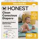 The Honest Company Diapers, Value Pack, Leak Protection, Size 3, 180 Count