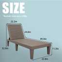 DIMAR GARDEN Outdoor Chaise Lounge,Resin Pool Lounge Chair Waterproof Recliner, Taupe, 74D x 22.8W x 11.3H in