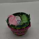 JOYIN 2 Pcs Easter Bamboo Baskets Woven Goodie Empty Gift Basket with Handle and Grass Paper Shreds for Easter Egg Hunt Filling with Candy & Party Favors