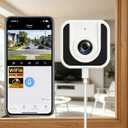 3MP Window Camera,Free Cloud Storage,2.4Ghz & 5Ghz WiFi Indoor Cameras for Home Security, Color Starlight Night Vision, Anti-Glare, AI Motion Detection, 24/7 Recording, Compatible with Alexa