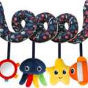 Spiral Car Seat & Stroller Activity Toy,Car Seat Toys for Babies 0-6 Months Boy,Baby Spiral Hanging Plush Activity Toys Thank You Gifts for Newborn 0 3 6 9 12 Months Baby Boys Girls (Ocean Color)