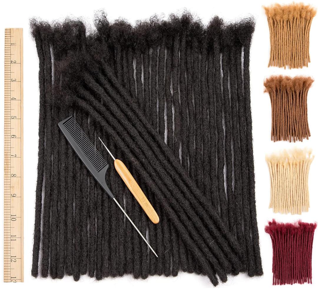 DAIXI 0.8cm Thickness 12 Inch 100 Strands and 0.4 0.6cm 100% Real Human Hair Dreadlock Extensions for Man/Women Full Head Handmade Permanent loc Extensions Bundles Can Be Dyed Bleached Curled Twisted DAIXI 0.8cm Thickness 12 Inch 100 Strands and 0.4 0.6cm 100% Real Human Hair Dreadlock Extensions for Man/Women Full Head Handmade Permanent loc Extensions Bundles Can Be Dyed Bleached Curled Twisted