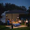 12X12 Pop Up Canopy Tent,Heavy Duty One Person Set Up Event Tent,Removable Pockets Sidewall, Easy Up Canopy with One Push Button for Extra Storage,Grey