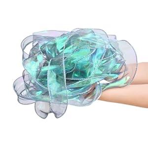 Holographic Green Ribbon 1.5 inches x 10 Yards for Gift Wrap Birthday Decorations Christmas Decorations Wedding (Green, 10 Yards)