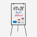 NEWBULIG Magnetic Dry Erase Board 40" x 28", White Board with Adjustable Stand, Heavy-Duty Aluminum Frame & Accessory Tray for Office, Classroom, Home & Presentations, Black