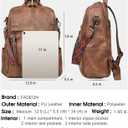 FADEON Leather Backpack Purse for Women Designer Travel Backpack Purses PU Fashion Ladies Shoulder Bag with Tassel Brown