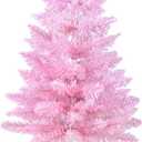 2FT Artificial Christmas Tree Pink Tabletop Christmas Tree with Plastic Stand Mini Xmas Pine Tree for Party Supplies Indoor Outdoor Holiday Home Decoration (Pink)
