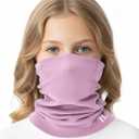 Winter Kids Neck Warmer, Warm Kids Scarf Soft Neck Gaiter, Windproof Face Cover Ski Mask for Boys Girls (Purple)