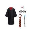 QXFQJT Wizard Costume Set 7PCS, Halloween Masquerade Party Harry Costume Cosplay Accessories (Ha-145)