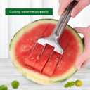 BOXOB Watermelon Cutter Slicer, Stainless Steel Watermelon Cutting Tool Portable Fruit Cutter for Melon Mango Home Kitchen Gadget Camping Party