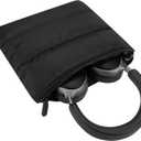 Geekria NOVA Headphones Puffy Pouch, Compatible with Bose QCUltra, QC45, JBL Tune 520BT, Sony WH-CH720N and More, Headset Carrying Bag, Soft Travel Pouch Case for Over-Ear Headphones (Black)