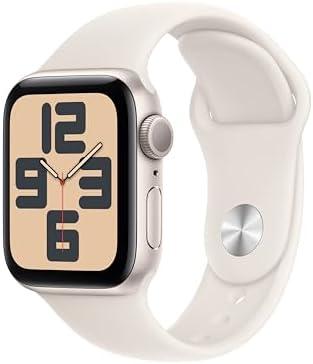 Apple Watch SE (2nd Gen) [GPS 40mm] Smartwatch with Starlight Aluminum Case with Starlight Sport Band S/ M. Fitness and Sleep Trackers, Crash Detection, Heart Rate Monitor, Retina Display