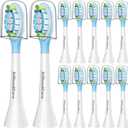 12 Pack Toothbrush Replacement Heads for Philips Sonicare, Electric Brush Heads Compatible with Phillips Sonic Snap-on Care Head (White)