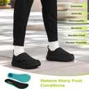 OrthoComfoot Men's Orthopedic Diabetic Extra Wide Walking Shoes: Comfortable Arch Support Slip-On Loafers for Plantar Fasciitis, Adjustable Easy Top Orthotic Shoes for Foot and Heel Pain Relief (K1-black)