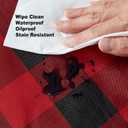 Newbridge Holiday Buffalo Plaid Vinyl Christmas Tablecloth with Flannel Backing, Red & Black Rustic Cottage Check, Wipe Clean, 60 x 120 Inch Rectangle
