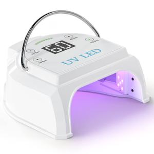 Gelpal 80W Professional Cordless UV LED Nail Lamp, UV Lights for Nails with 45 Beads and Rechargeable Battery, Portable LED Gel Nail Curing Dryer, Nail Polish Machine for Salon or Home, White