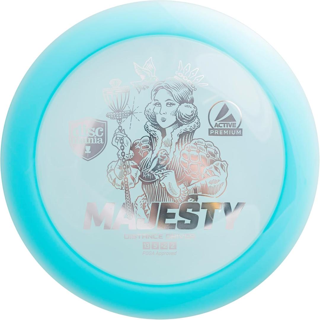 Discmania Active Premium Majesty Disc Golf Distance Driver, High Speed Frisbee Disc Golf Driver, Beginner Disc Golf Discs, Disc Golf Accessories, Disc Golf Gifts for Men, Blue