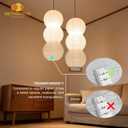 2 Pack Paper Hanging Lamp Shades, 27 Inch White Foldable Pendant Lamp Shades, 3 Tier Handmade Rice Paper Lantern Lampshades Only,for Japandi Boho Minimalist Living Room Bedroom Dining Room Kids Room